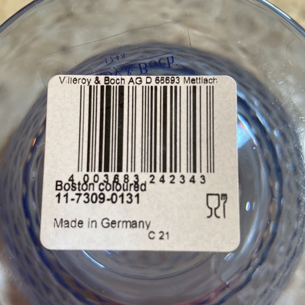 Villeroy & Boch Boston coloured water/ice tea goblet NWT - Picture 2 of 4